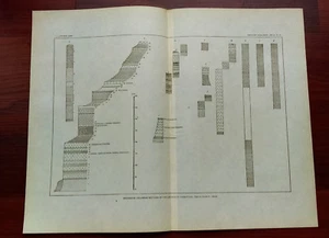 1899 Sketch Diagram Cretaceous Formations Traverse County Texas - Picture 1 of 2