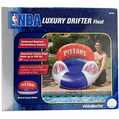 全新 Poolmaster 底特律活塞 NBA 游泳池漂浮,豪华漂流者 免运费 — 第 1/4 张图片