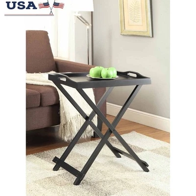 Bandeja Plegable Mesa Madera Maciza Fácil Almacenamiento Portátil Uso Interior Multifuncional Foto 1 de 4