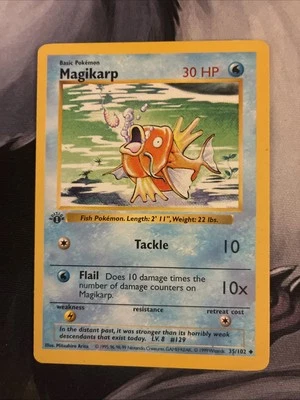 Magikarp 35/102 1st Edition Base Set WOTC Vintage Pokemon  - Image 1 of 4