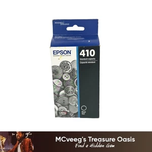 New/Sealed - 6/2026 Epson 410 Standard Capacity Black Ink Cartridge |+FREE CD - Picture 1 of 5
