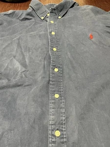 Ralph Lauren Hemd Herren 3XLT Blau Button Down Oxford Kurzarm Rot Pony Logo - Bild 1 von 9