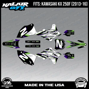 Graphics Kit for Kawasaki KX250F (2013-2016) KX 250F Vizion Series - Green - Picture 1 of 4