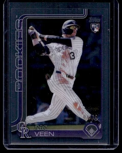 2025 Topps Update Clear Variation RARE! Zac Veen RC 2/10 Colorado Rockies #US286 - Picture 1 of 2
