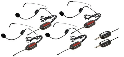 VocoPro 4 UHF Wireless Headset Mics with Receivers - COMMANDER-PLAY-4 - Image 1 of 4