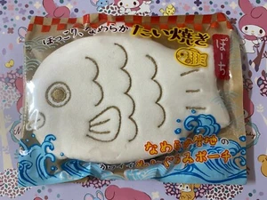 Japanische Taiyaki Fisch Waffel Plüsch Stoffmünzen Tasche Geldbörse Beutel B - Bild 1 von 3
