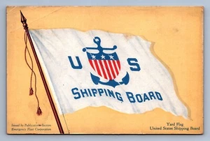Postcard Vtg Patriotic Yard Flag United States Shipping Board - Picture 1 of 2