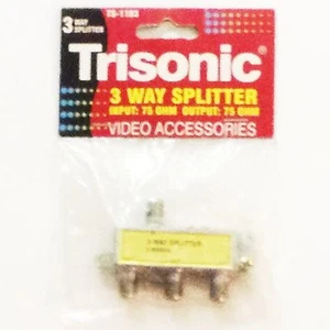 Adaptador Trisonic 3 vías divisor 75/75 ohmios 5-900 mhz 1 en 3 salidas de video - Imagen 1 de 4