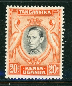 KENYA UGANDA TANGANYIKA 74c SG139 MH 1938 20c KGVI Cranes Perf 13 CV$35 - Picture 1 of 1