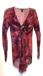 VTG Womans rue 21 Pretty Dark RoseBlouse sz M Perfect condition - Picture 1 of 6