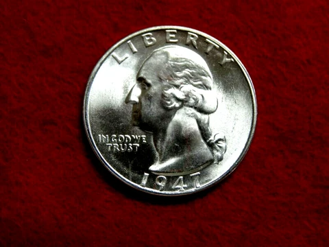 1947 S 25C WASHINGTON BU+ 90% SILVER  QUARTER ITEM #55R Cover