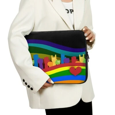 Colorido Arco Iris Rayas y Manos 10-17" Bolso para Laptop Funda Estuche Cubierta Notebook Foto 1 de 4