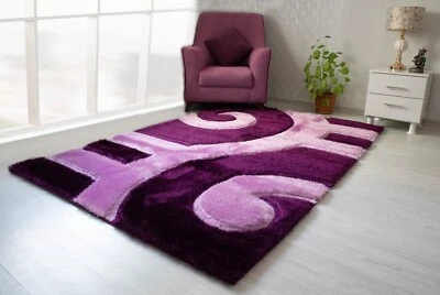 Shaggy Rug 3D Textured 5x7 Living Area Rug 2x7 Runner Rugs Plush Fluffy Rug - Image 1 of 4