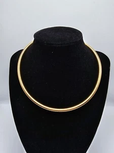 JOAN RIVERS Gold Tone Round Omega Necklace Collar Necklace Snake  16" - 19" - Picture 1 of 8