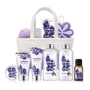 Spa Gift Baskets for Women - Body & Earth 11Pcs Lavender Gift Sets with Bubble B - Picture 1 of 12
