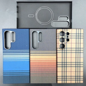 Coque Magsafe Magnétique en Fibre de Carbone Aramide pour Samsung Galaxy S24 Ultra/S24/S24+ - Photo 1 sur 91
