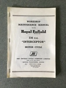 Vintage Royal Enfield 736 cc Interceptor Workshop Maintenance Manual 1965 - Bild 1 von 12
