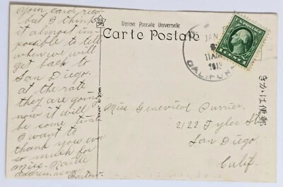 USS California:PA-class Cruiser/JP PC/Nicaragua/Mexico--San Diego, CA/1-C./1913! - Image 1 of 2