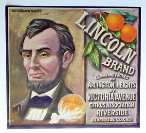 Early Fruit Label SUNKIST Lincoln Brand Washington Oranges Riverside Citrus Asso - Picture 1 of 2