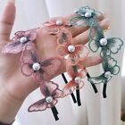 Fairy Embroidery Butterfly Crystal Pearl Headbands For Women Girls Flower Hair
