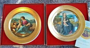 SET 2 PICKARD NEW 1976/1978 ANNUAL CHRISTMAS PLATE COLOR /GOLD ORIGINAL BOX - Picture 1 of 8