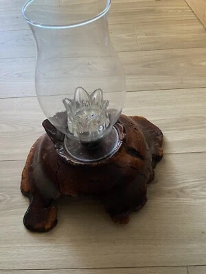 Vintage MANZANITA BURL WOOD CANDLE HOLDER/CENTERPIECE SERENITY WOODS 2006 SIGNED - Image 1 of 4