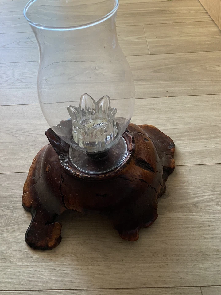 Vintage MANZANITA BURL WOOD CANDLE HOLDER/CENTERPIECE SERENITY WOODS 2006 SIGNED - Image 1 of 4