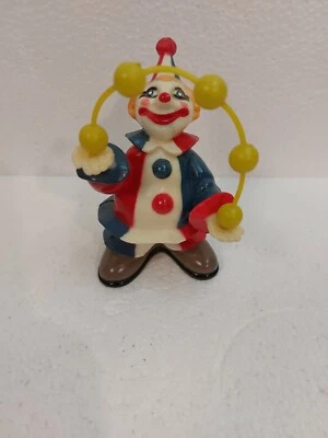 Figura de plástico vintage 1977 Wilton Cake Topper malabares payaso adorno de pastel 4" Foto 1 de 4