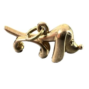 Vintage 18K Gelbgold Wurst Hund Hund Charm Anhänger - Bild 1 von 16