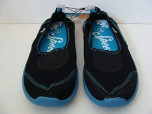 NWT Girls SPEEDO Water Shoes Size 2 3 Youth Black Beach Sandals Pool Mesh NEW - Picture 1 of 2