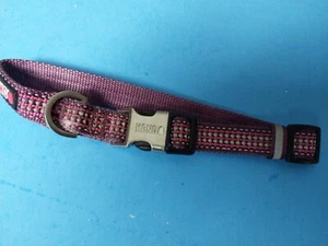 Kong Reflective Maroon Collar Large W Metal Buckle - Picture 1 of 4