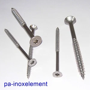  Viti per truciolare art 97 viti per legno 6,0 mm TX acciaio inox A2 VA 6 mm testa svasata - Foto 1 di 1