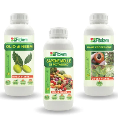 Fitokem - Olio di Neem 1L + Sapone molle 1L + Rame protezione 1L