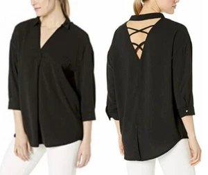 Top para mujer American Rose Bailey con tiras en la espalda cuello en V calce relajado talla M/L - negro - Imagen 1 de 9