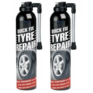 2 X Quick Fix Emergency Flat Tyre Inflate Puncture Repair Kit Car Van Bike Spray - Picture 1 of 2