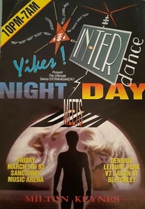 in-ter-dance/ yikes (sterns) 5.3.93 @ the sanctuary rave flyer - Imagen 1 de 2