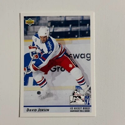 1992-93 Upper Deck - Ice Hockey World #379 David Jensen (RC) - Image 1 of 2