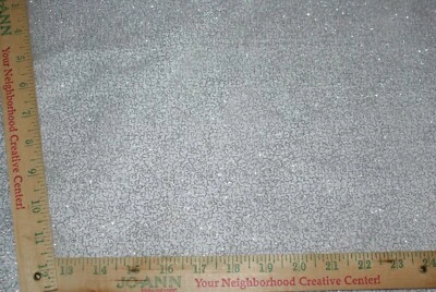 Glitter Silver All Over Pattern Sheer Fabric Sewing Craft 30" x 4.5 Yds  - Image 1 of 3