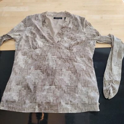 Blusa mujer axcess beige cuello en V manga larga talla L Foto 1 de 4