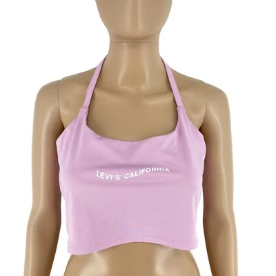Levi's Mujer Rosa 90's Cuello Halter Top Corto Talla M - Imagen 1 de 4
