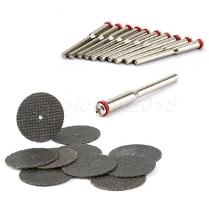 10pcs 32mm Resin Cutting Wheel Discs & 2.35mm Mandrel Kit Grinder Rotary Tool - Picture 1 of 10