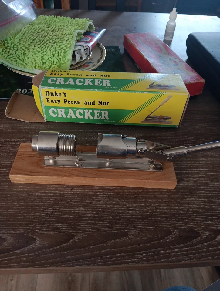 Duke's Easy Pecan and Nut Cracker Steel Silver & Wood Handle with Original Box - Image 1 of 3