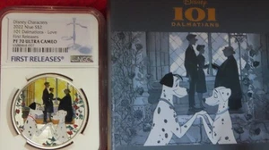 2022 NIUE $2 1oz Disney Characters 101 Dalmations - love NGC PF70 UC - Picture 1 of 12