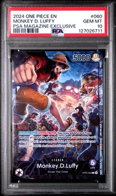 PSA 10 Monkey D. Luffy #060 PSA Magazine Exclusive Promo 2024 One Piece GEM MINT - Image 1 of 2