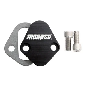 Moroso Fuel Pump Block-Off Plate 65396; Black Billet for Chevy, Chrysler, Ford - Picture 1 of 3