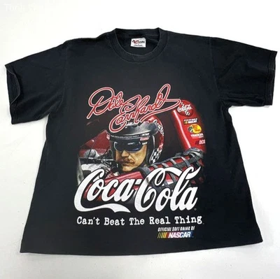 Vintage 1998 Dale Earnhardt NASCAR Coca-Cola Double Sided Shirt Sz L *Altered* - Image 1 of 4