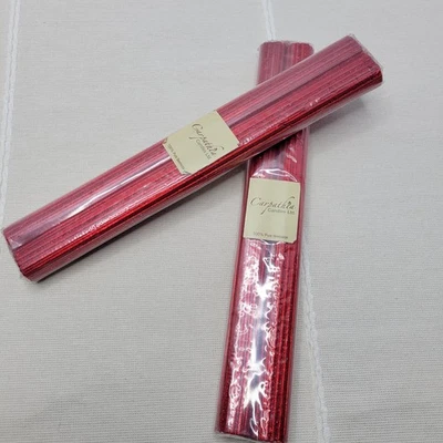 Velas Carpathia 100% cera de abelha outono vermelho glitter 10" cônico sem fumaça sem gotejamento - Imagem 1 de 4