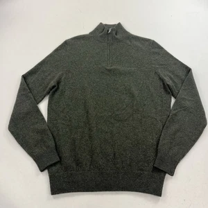 Naadam 100% Cashmere Green 1/4 Zip Pullover Sweater Size Small - Picture 1 of 7