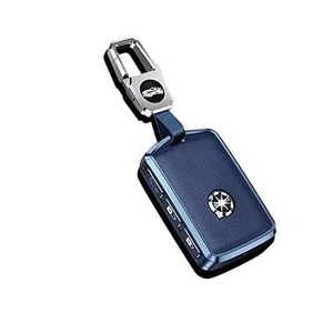 HIBEYO Legierung Leder Textur Auto Schlüsselanhänger Cover mit Schlüsselanhänger-passt Volvo Blau - Bild 1 von 7