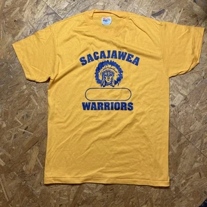 Vintage 80s 90s 5050 Camp Sacagawea Native American Art T Shirt Size M 28x20 C3 - Picture 1 of 3